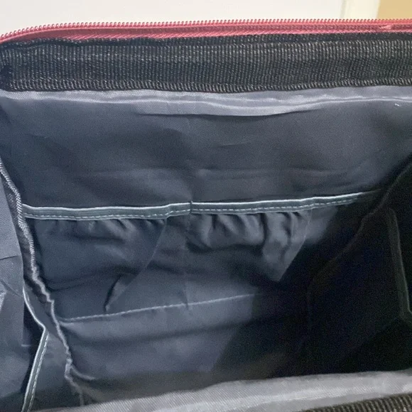 Baby Diaper Bag Maroon With Gray interior NWOT - Picture 10 of 11